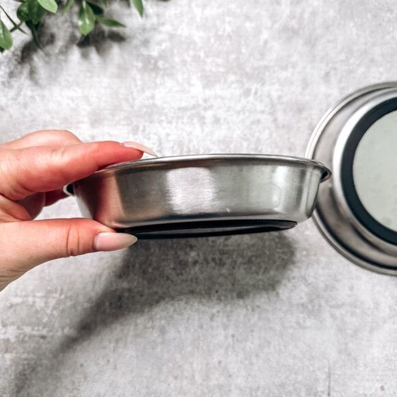 Small Silver Stainless Steel Cat Dishes - Picture 3 of 3